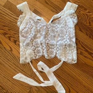 Olivaceous White Lace Top